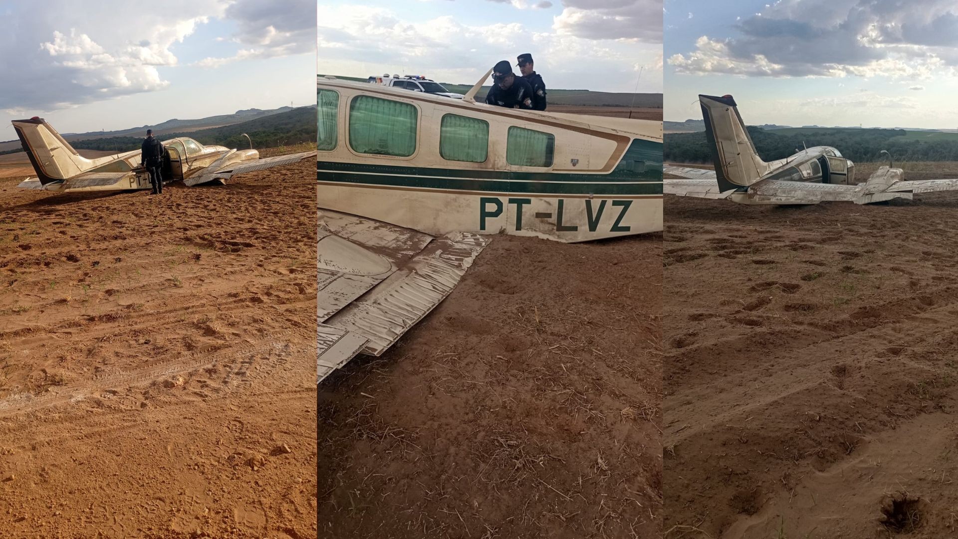 Avião danificado em área rural de Alto Garças