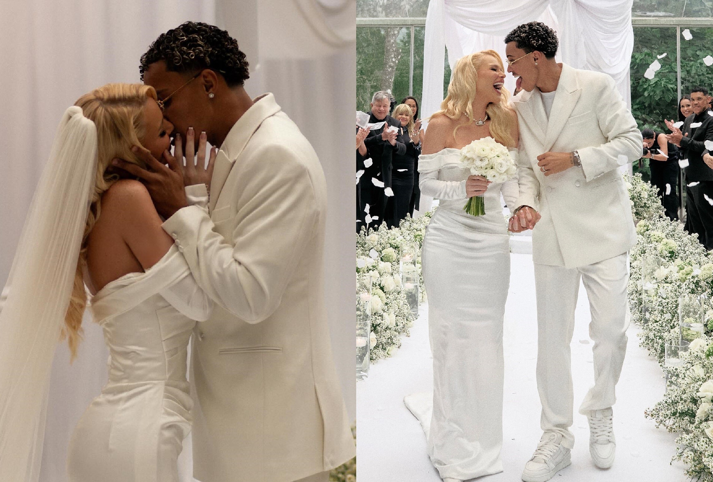 Bianca Wejnger e Lázaro Vinícius na cerimônia de casamento no Rio