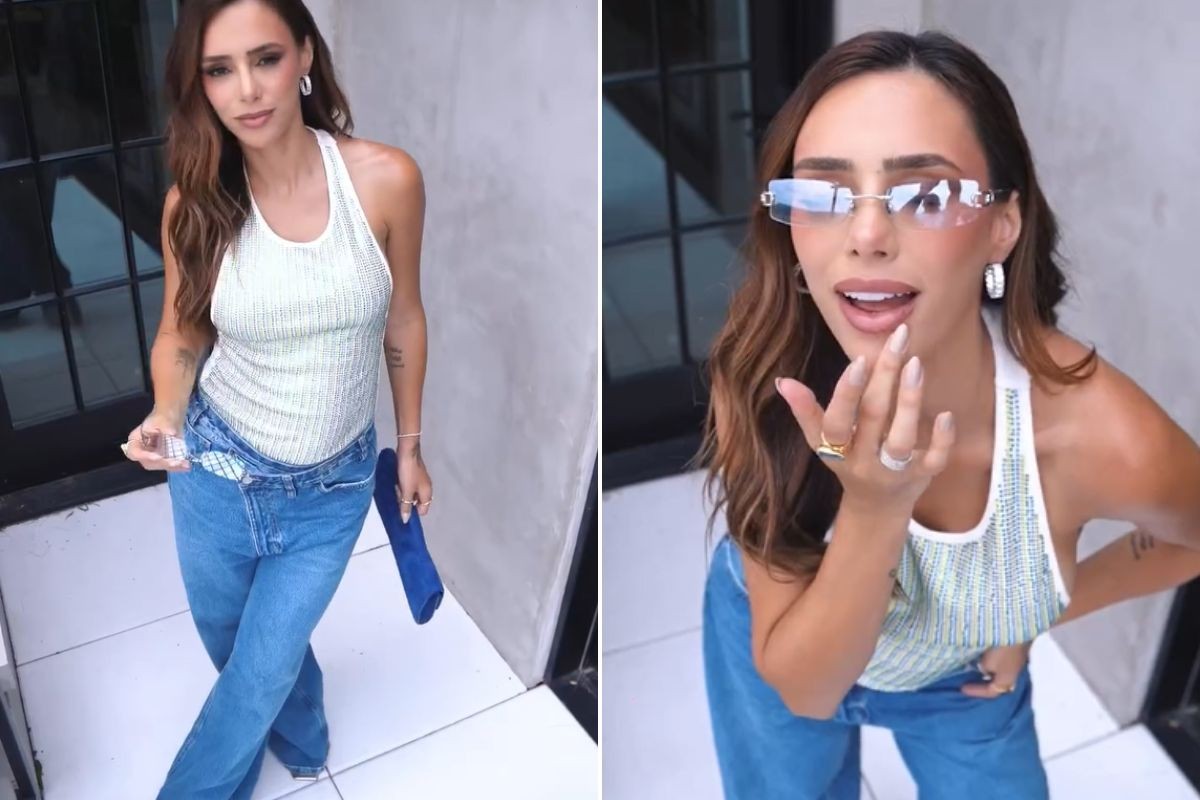 Bruna Biancardi com look nas cores do Brasil