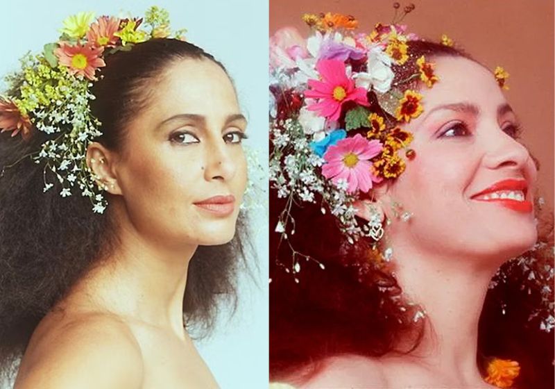Camila Pitanga caracterizada como Clara Nunes