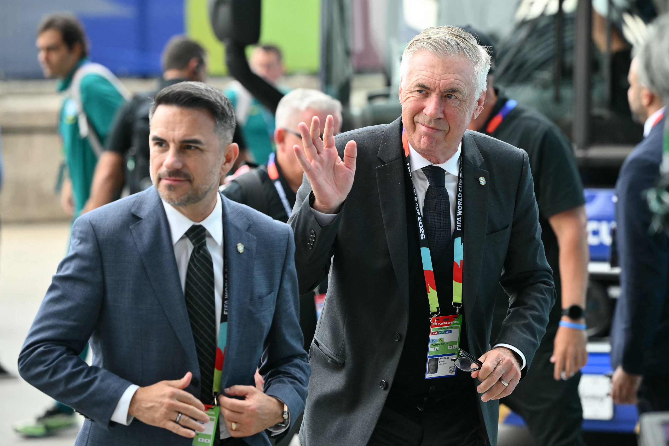 Carlo Ancelotti durante jogo da Seleção Brasileira contra a Noruega