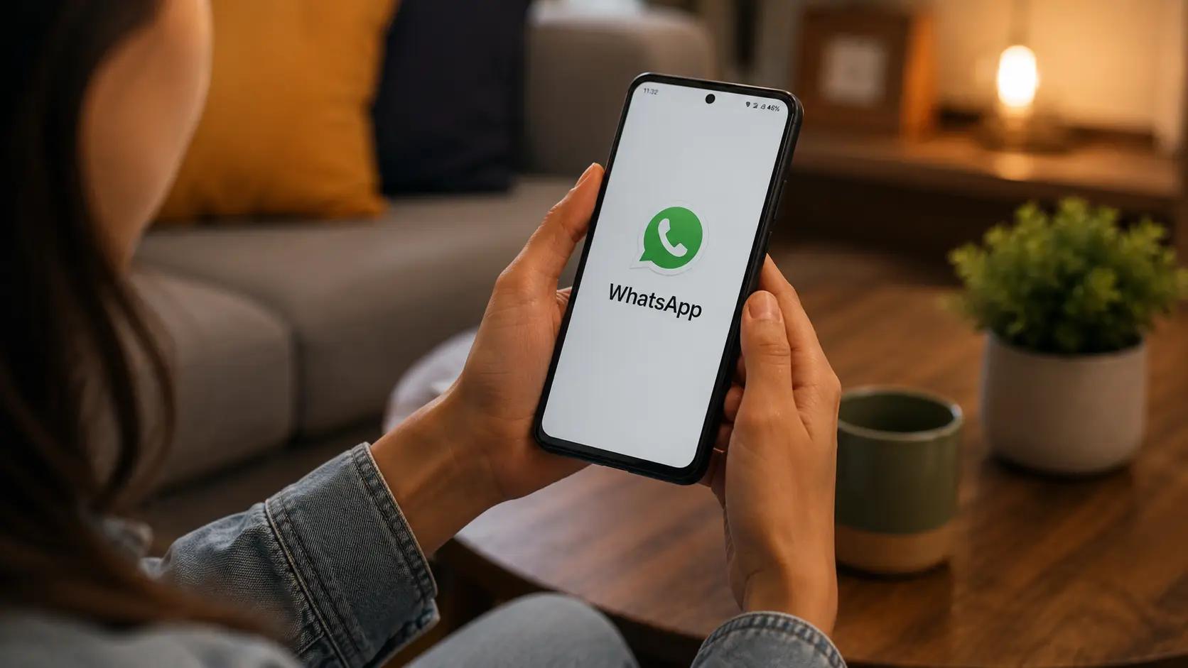 Ícone do WhatsApp em tela de celular