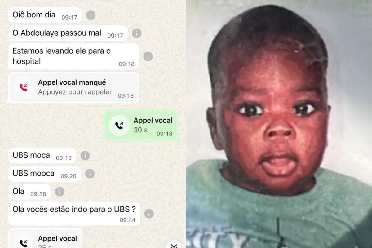 Captura de tela de mensagens enviadas ao pai de Abdoulaye Dieng