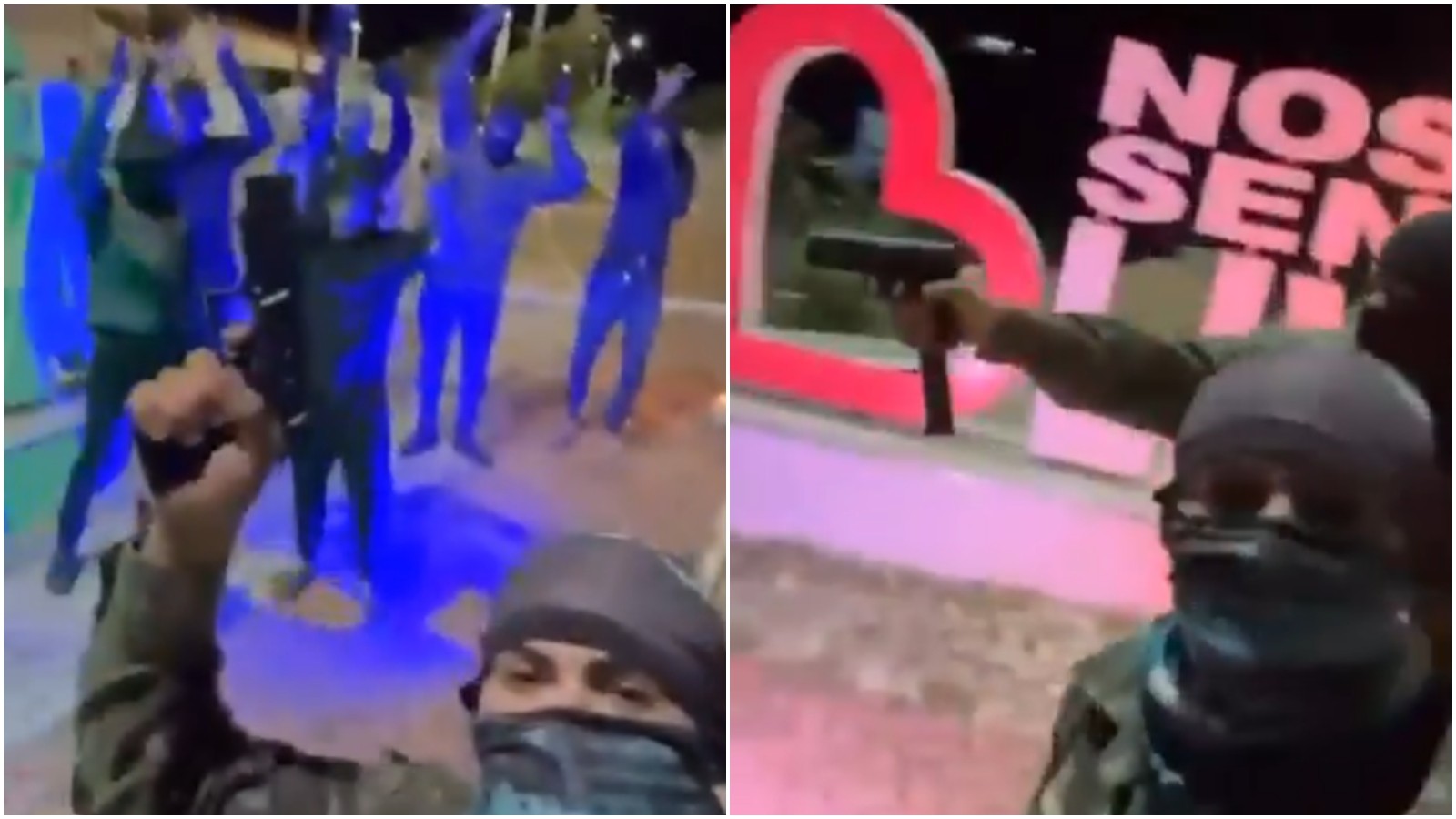 Homens armados em rua de comunidade rural de Monsenhor Tabosa