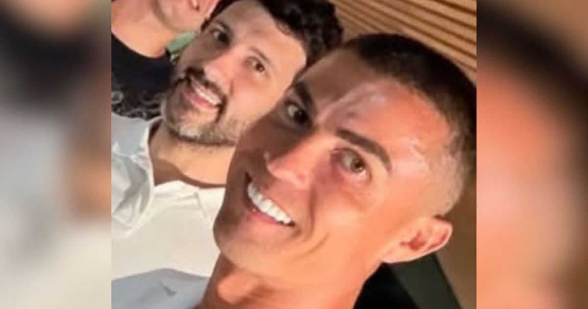 Alexandre Bertoluci, cunhado de Cristiano Ronaldo, ao lado de Kátia Aveiro