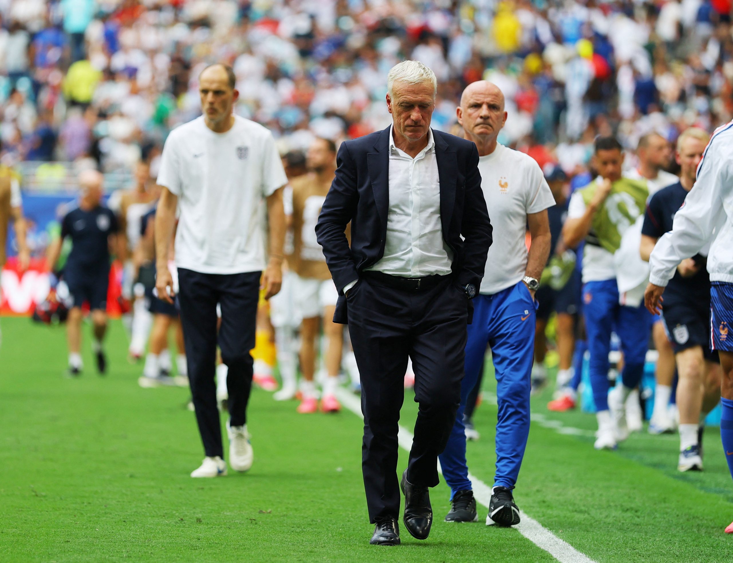 Didier Deschamps em França x Inglaterra pela Copa do Mundo