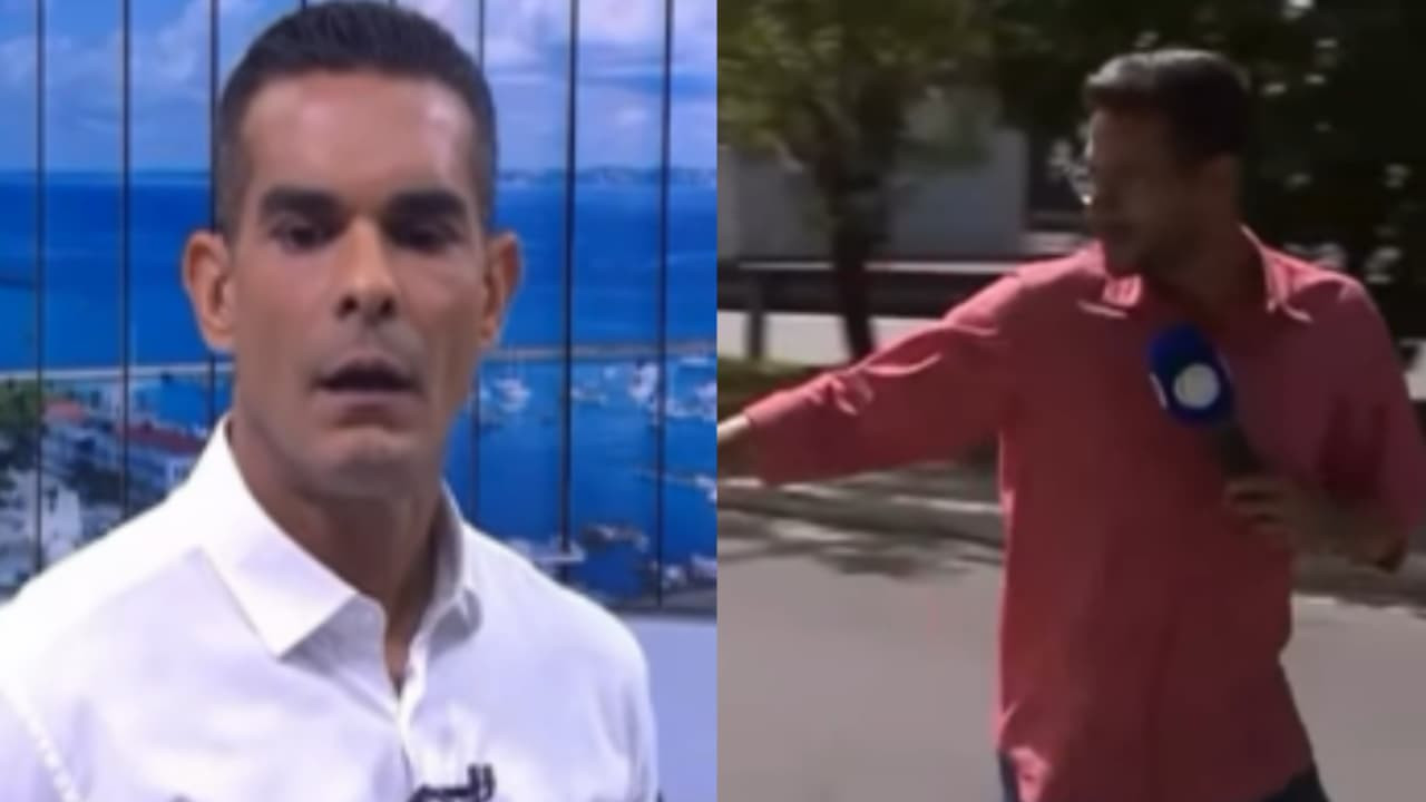 Ramon Lisboa durante entrada ao vivo no Balanço Geral Bahia