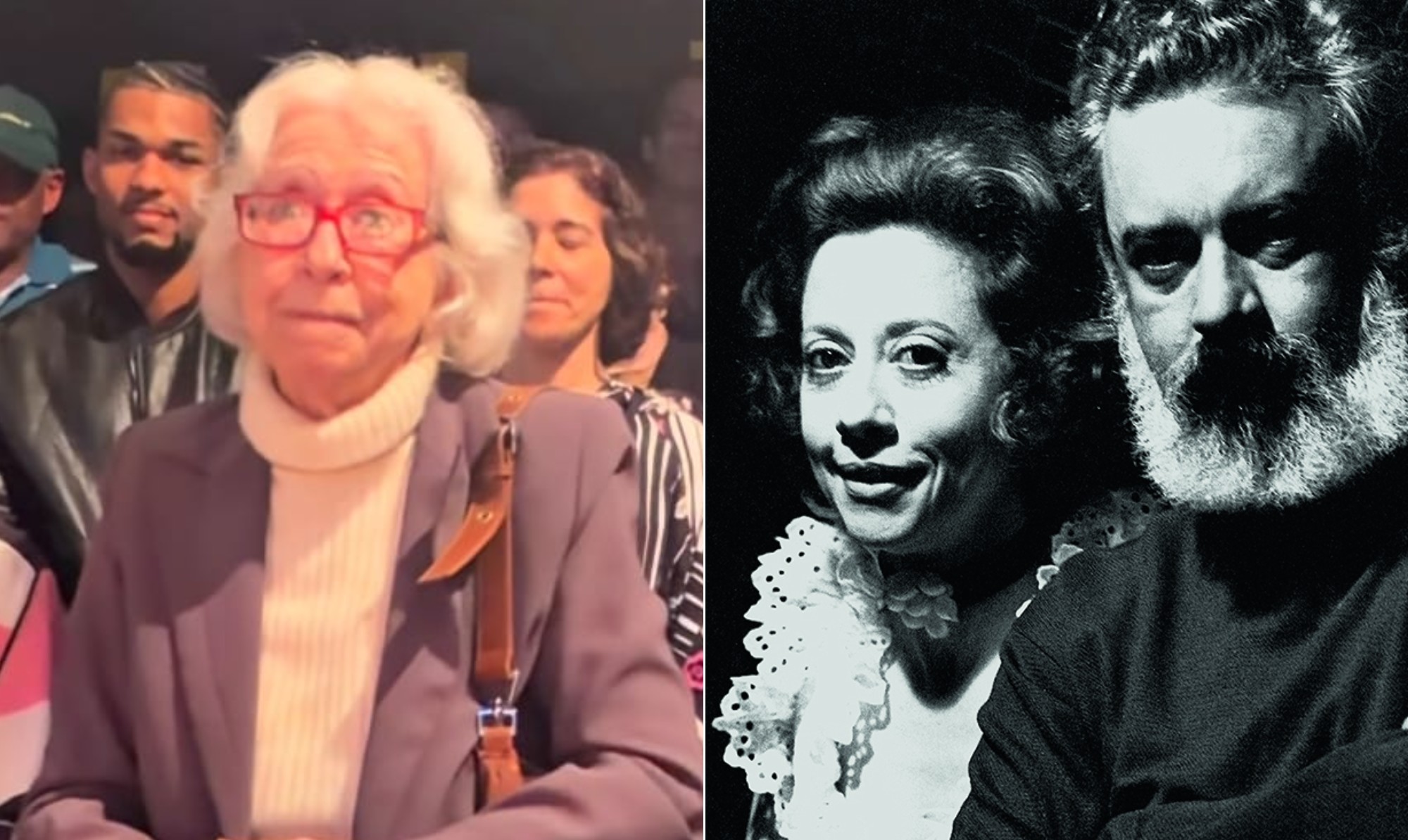 Fernanda Montenegro e Osvaldo Loureiro na montagem de O beijo no asfalto em 1961