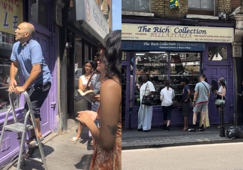 Rachid Lazraq na sapataria da família em Londres