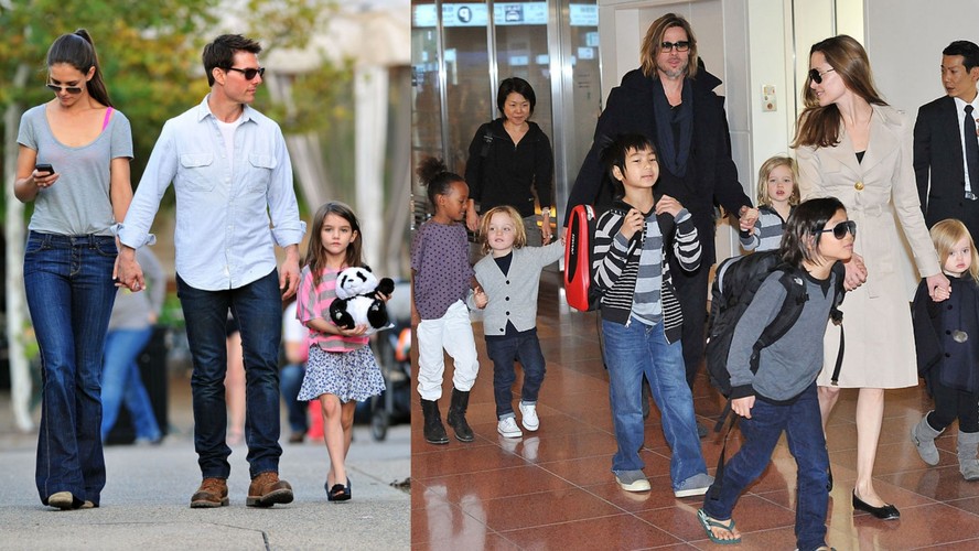 Montagem com filhos de celebridades que deixaram de usar sobrenomes dos pais