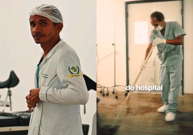 Edeilson Ferraz durante homenagem no Hospital Jesus de Nazaré