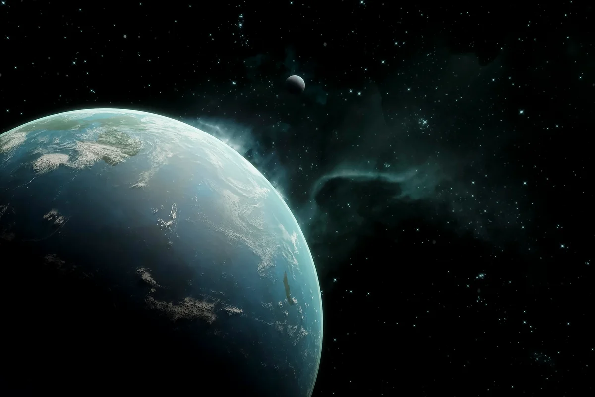 Planetas e estrelas no espaço