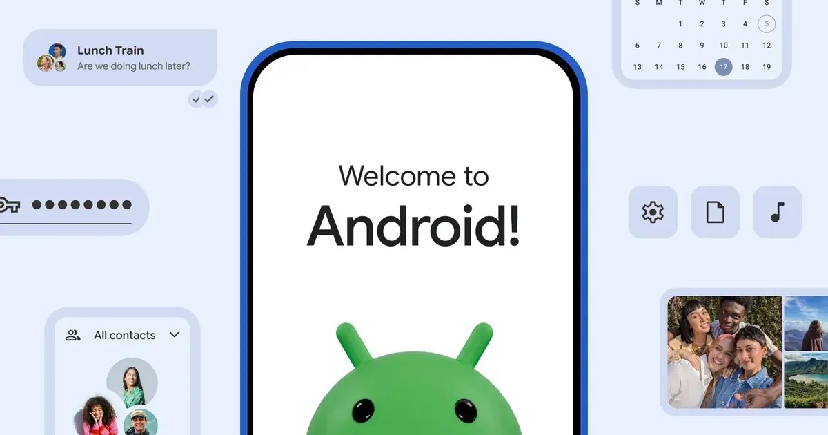 Mascote do Android em ilustração do Google