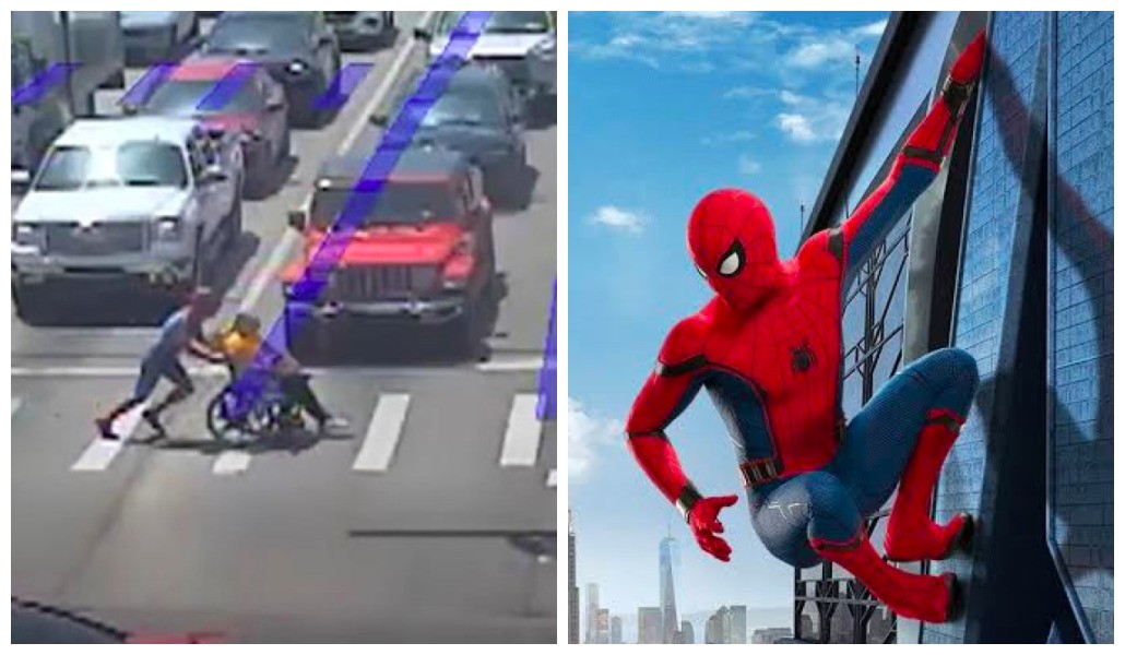 Christopher Hellenthal fantasiado de Homem-Aranha ajuda homem em cadeira de rodas em Jonesboro