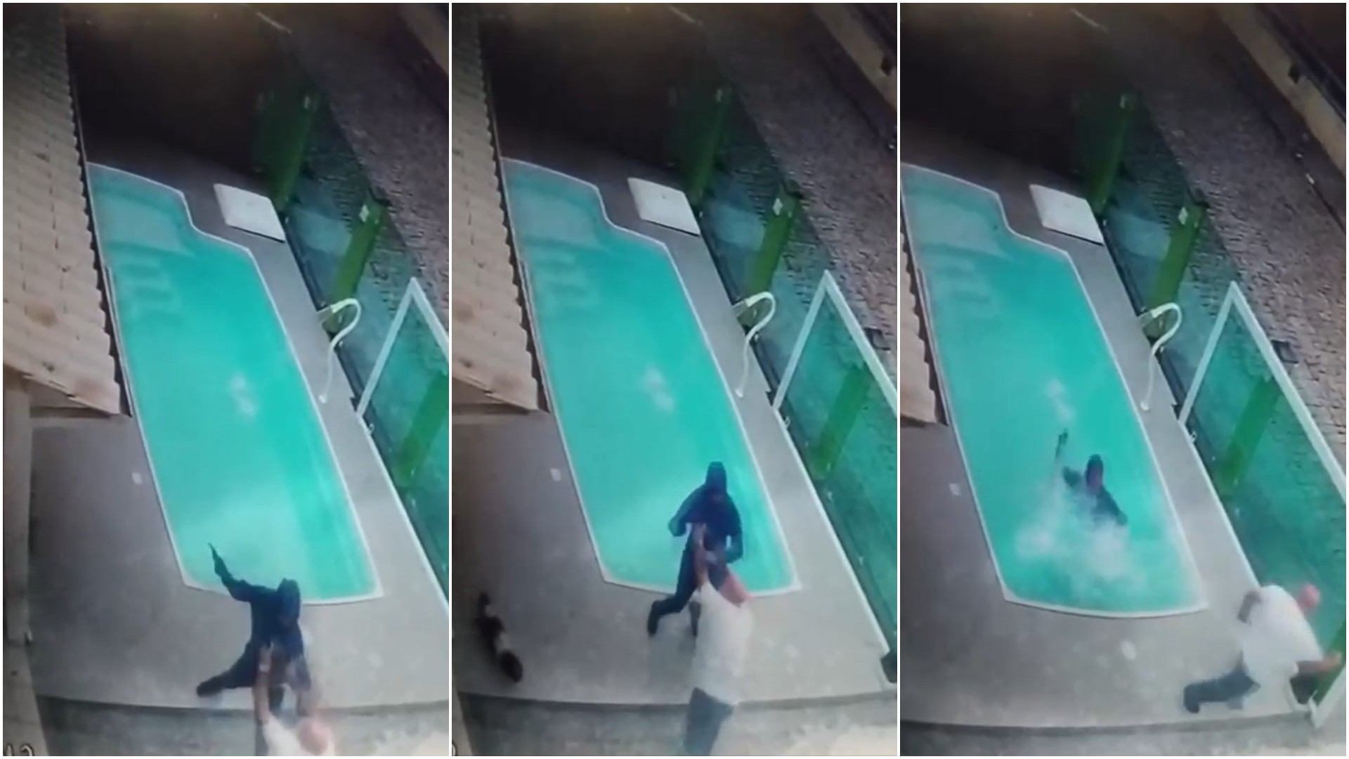 Homem em luta corporal com assaltante perto de piscina em São Francisco do Sul