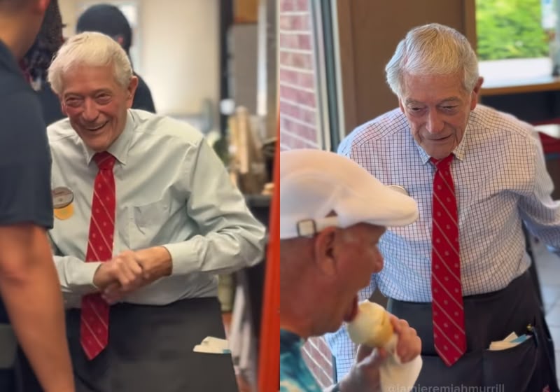 Mister Gil com uniforme do Chick-fil-A