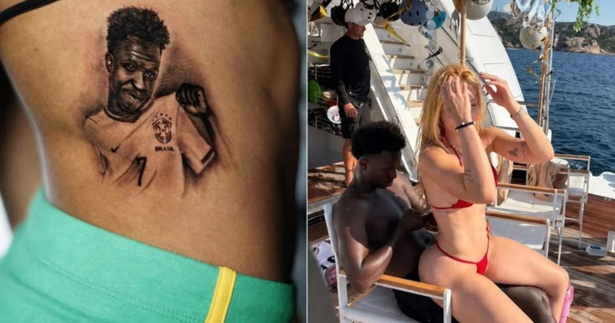 Emelly Souza, influenciadora que tatuou o rosto de Vini Jr. na costela