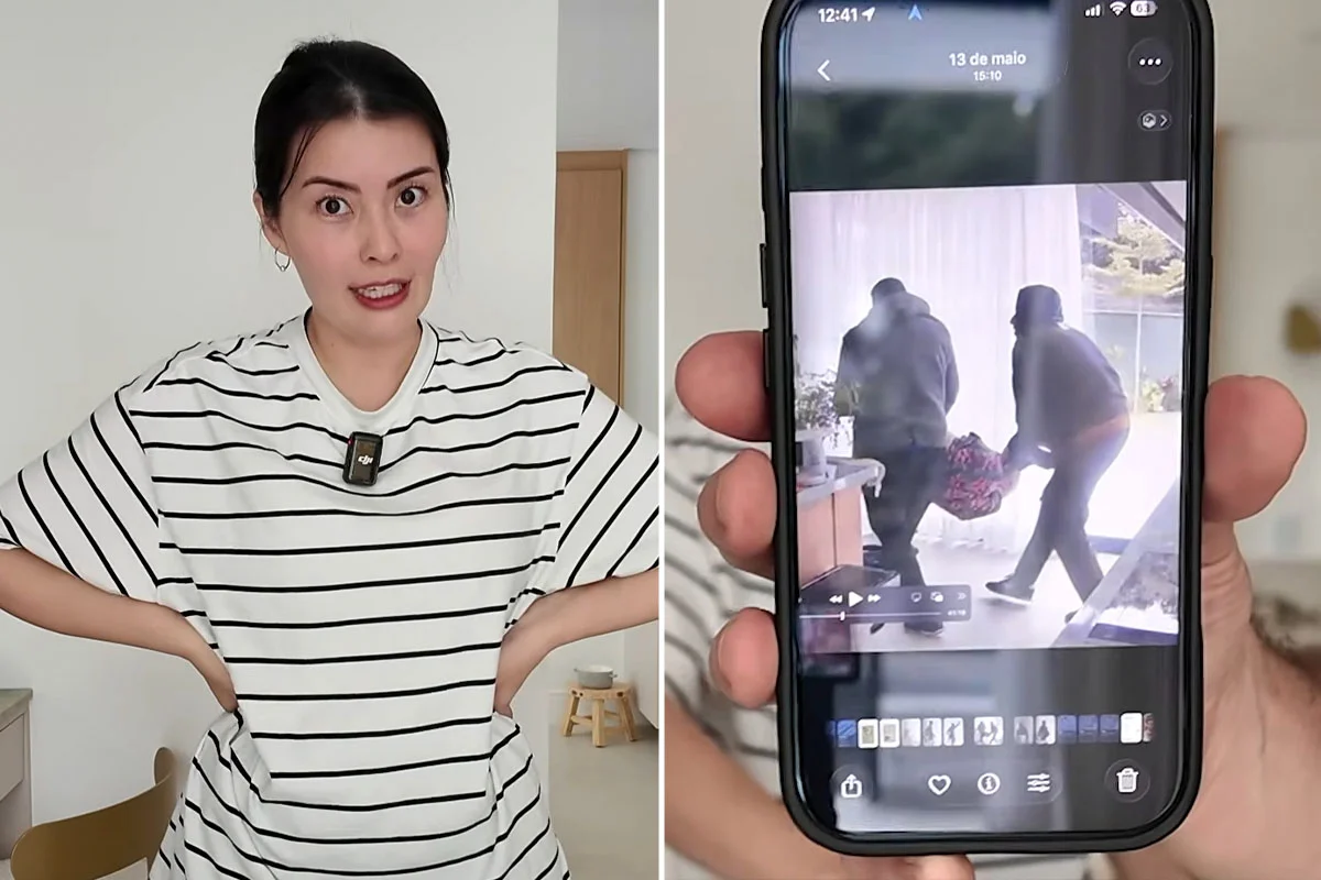 Joyce Kitamura durante vídeo em seu canal no YouTube