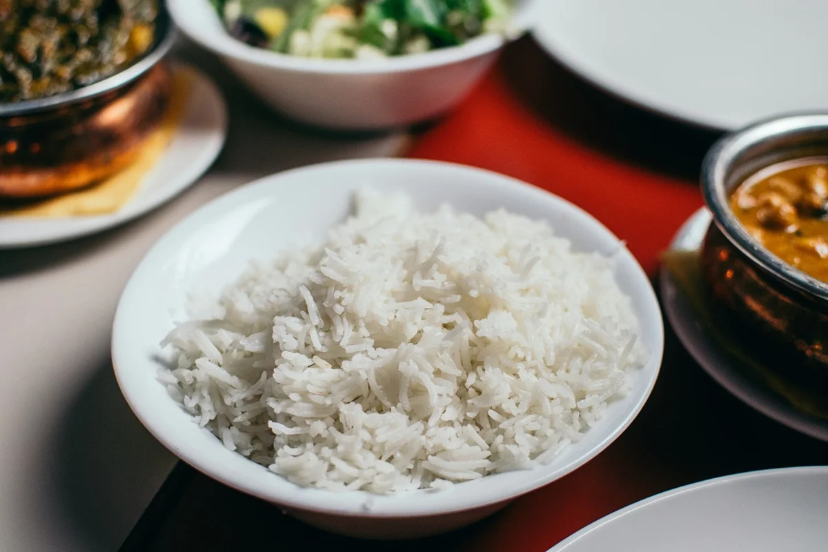Grãos de arroz branco