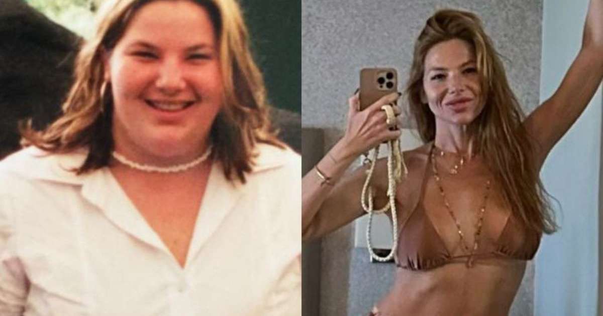 Luiza Zveiter em montagem de antes e depois no Instagram