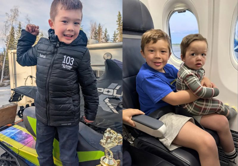 Patrick, de 7 anos, e o irmão Liam, de 1 ano