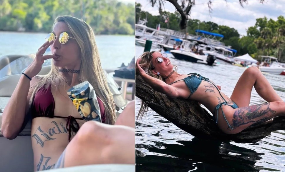Courtney Marie às margens do Rio Econlockhatchee, na Flórida