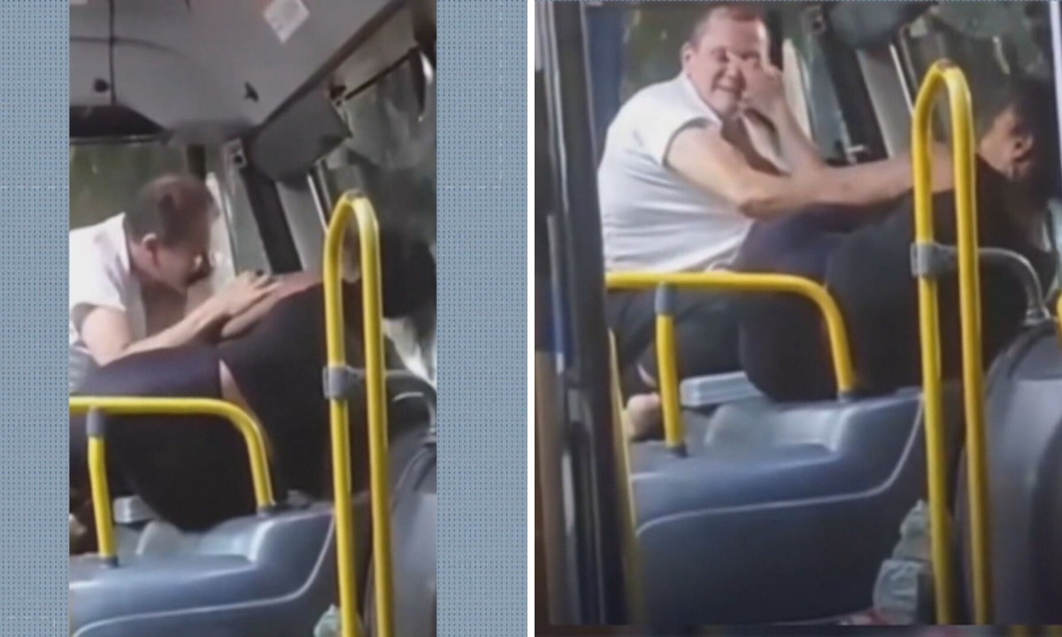 Motorista e passageira em confusão dentro de ônibus na Freguesia