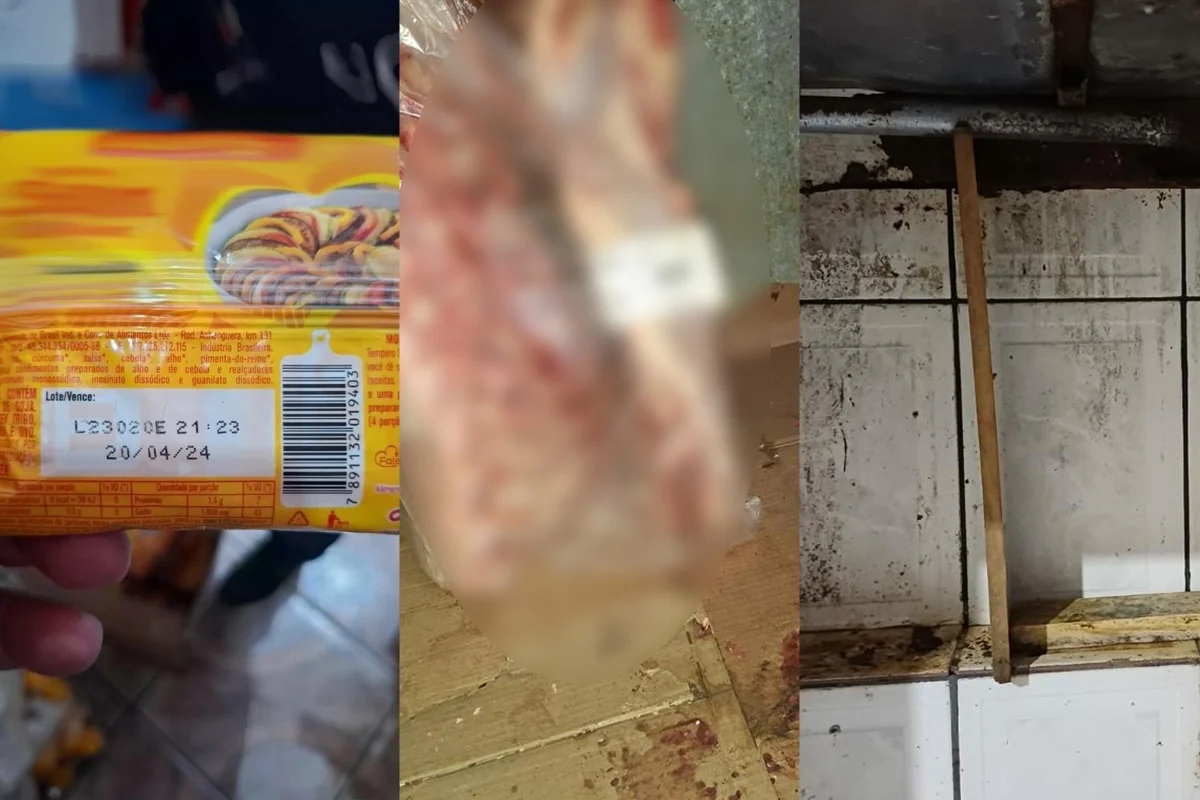 Alimentos impróprios para consumo apreendidos em fiscalização