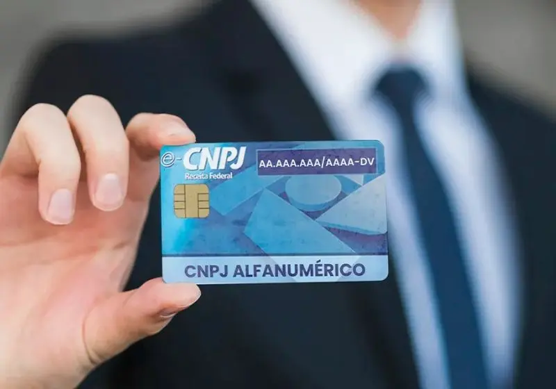 Ilustração com letras e números associadas ao CNPJ