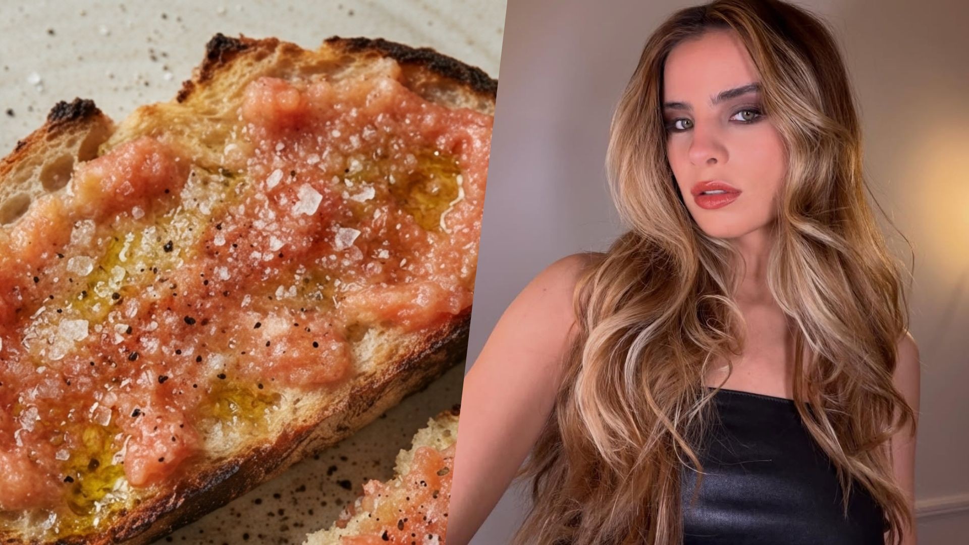 Pão com tomate em fatias servido como entrada