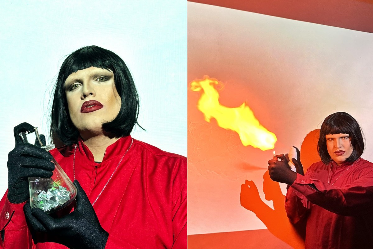 Professor Vinícius Vessane caracterizado durante aula inspirada em Lady Gaga