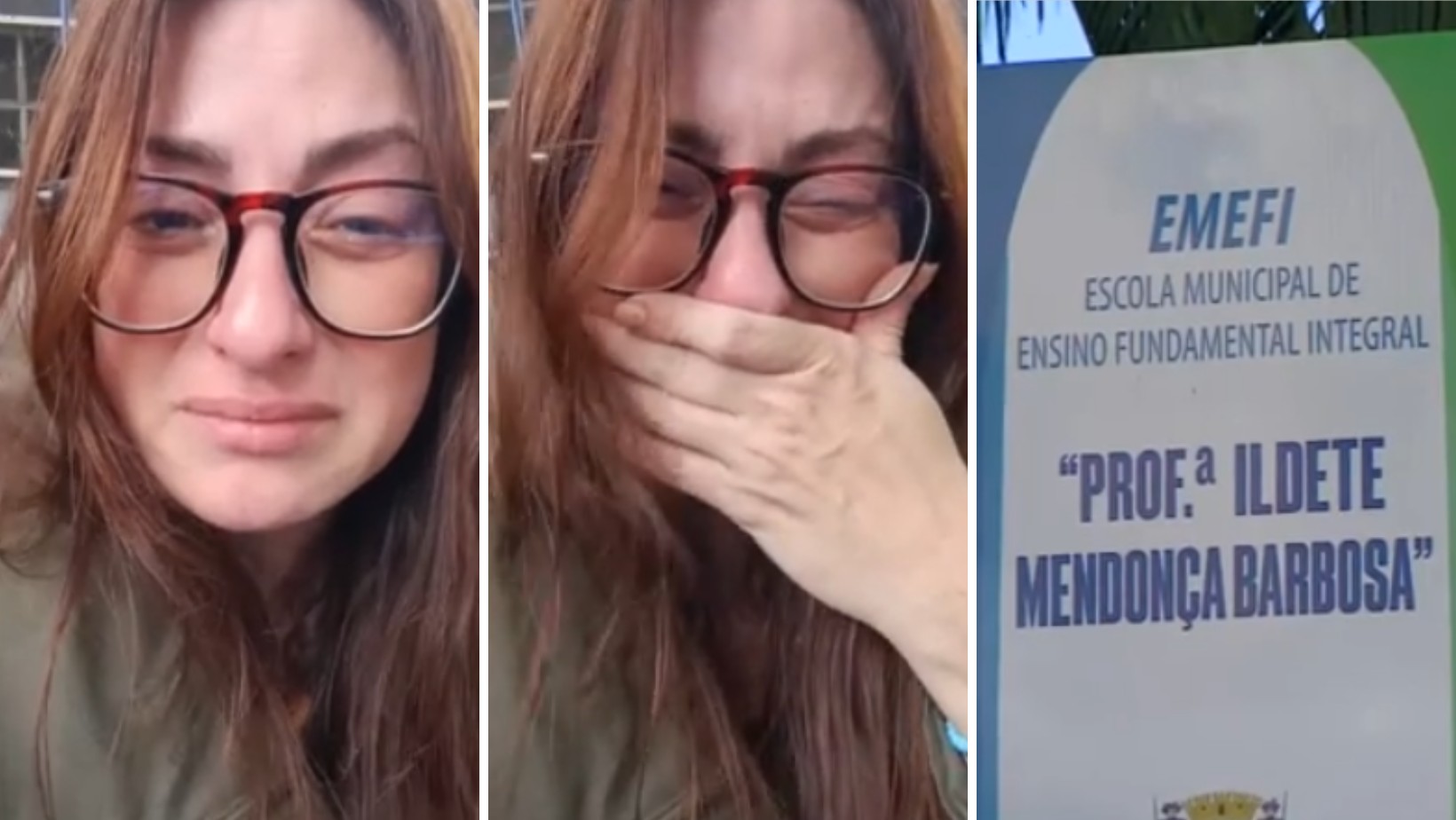 Professora Michele Ramos, que denunciou vidro em copo de água