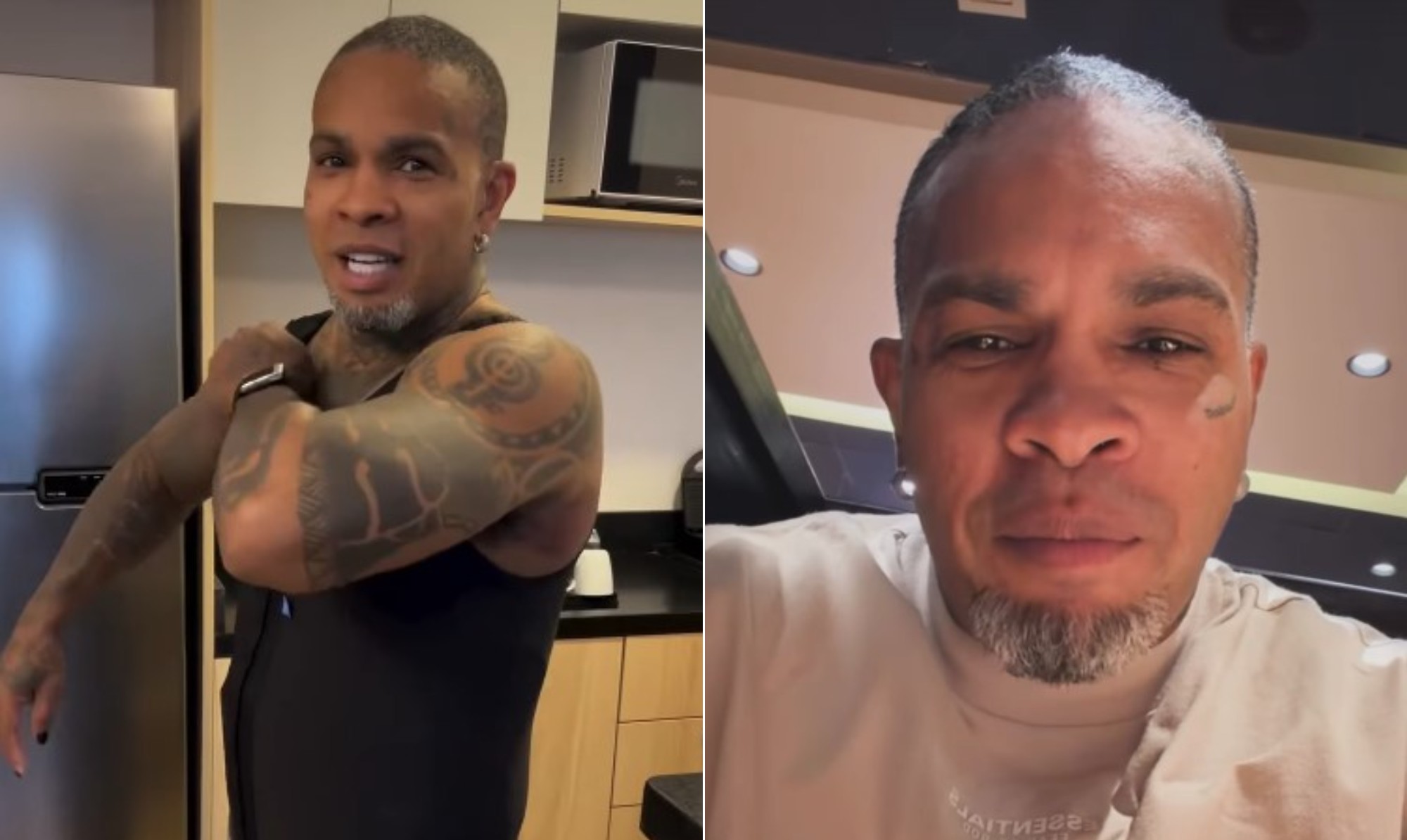 Rodriguinho durante recuperação após cirurgia reparadora