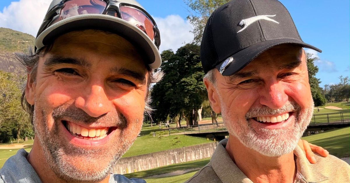 Tadeu Schmidt e o irmão Luiz Felipe juntos