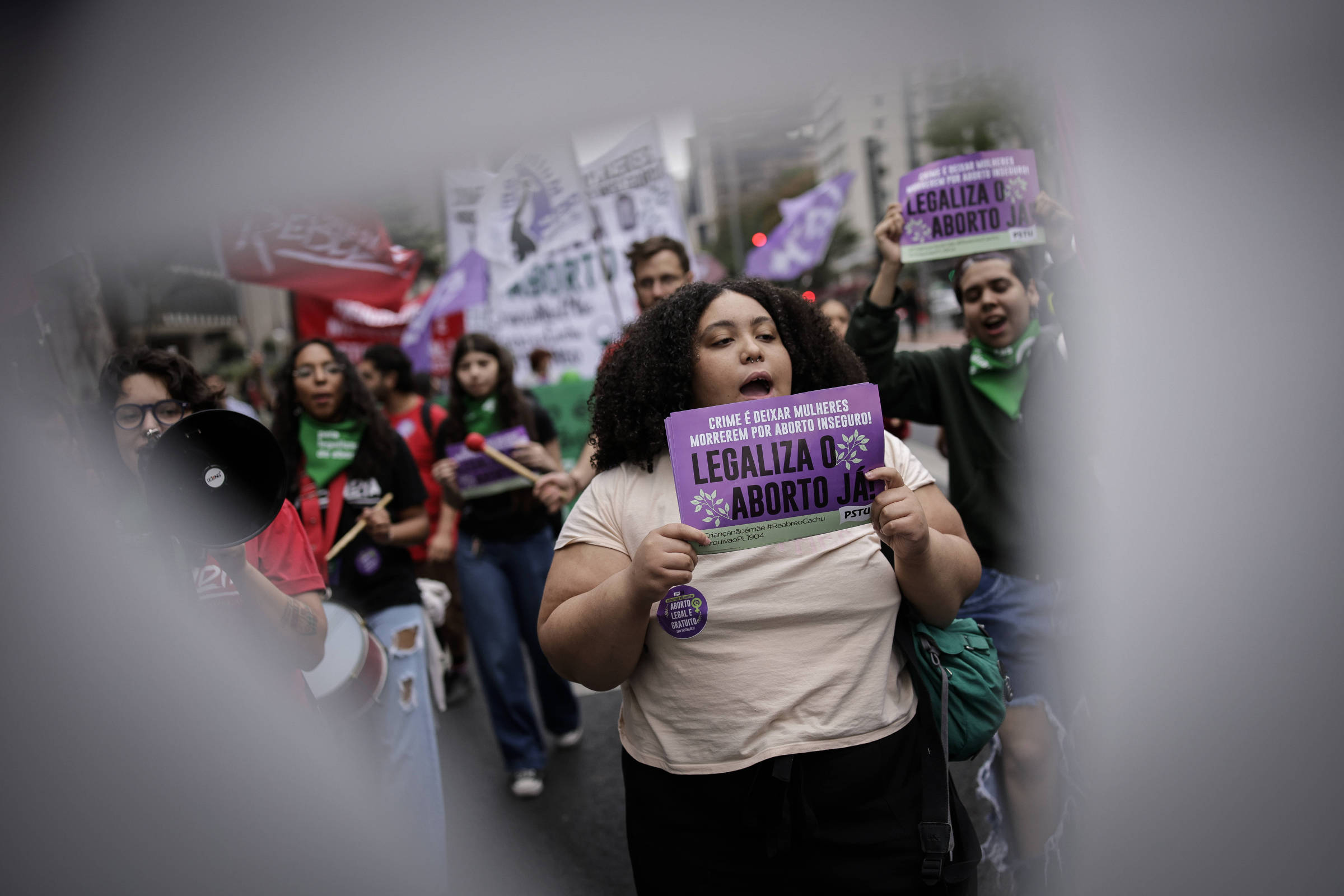 Ato pela descriminalização do aborto em São Paulo