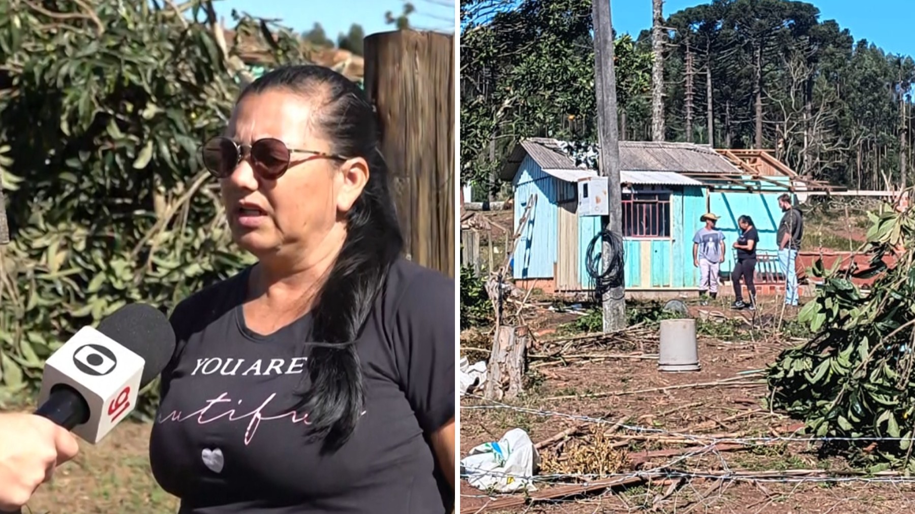 Casas danificadas após tornado em Reserva, no Paraná