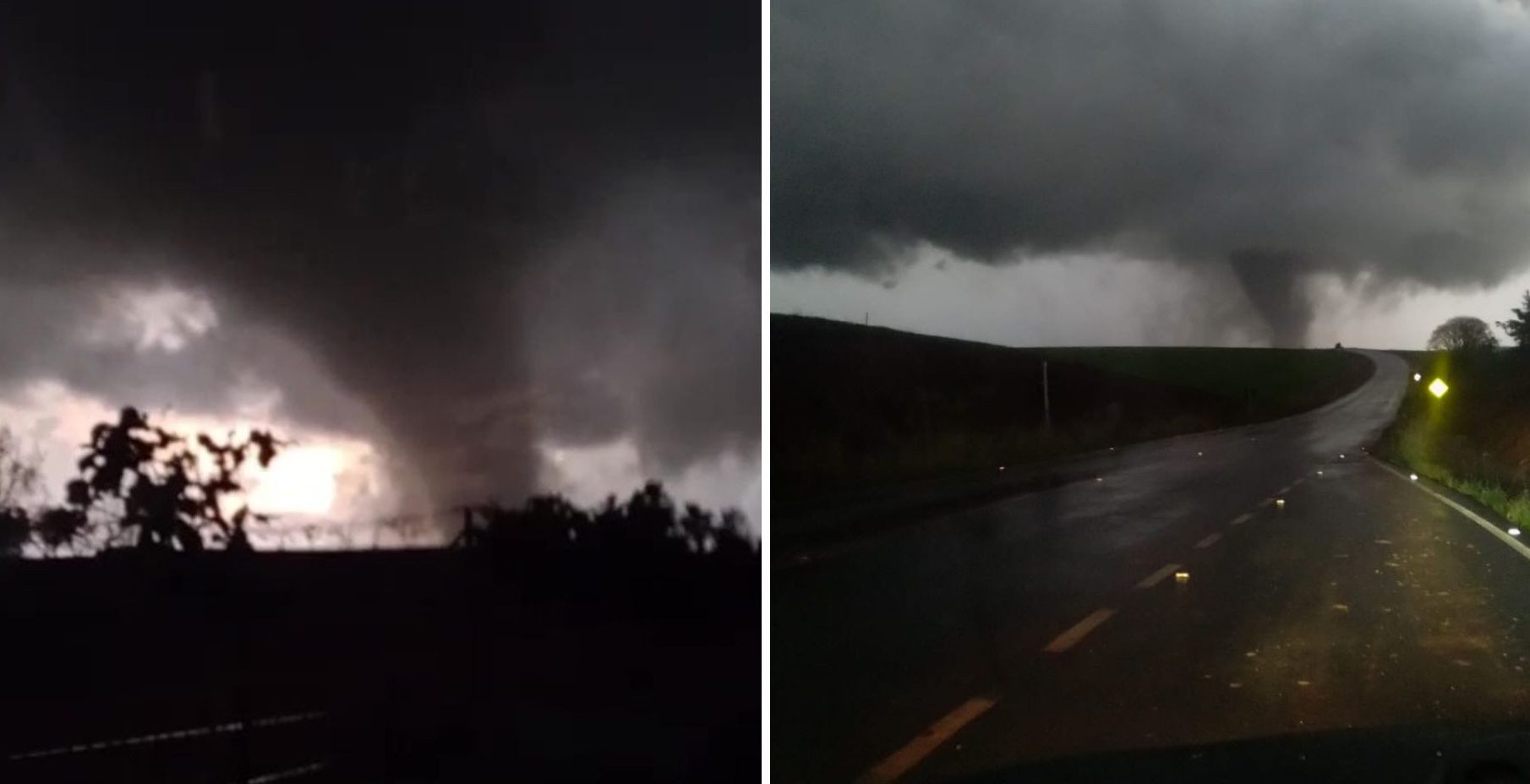 Estrutura destruída após tornado em Giruá, no Rio Grande do Sul