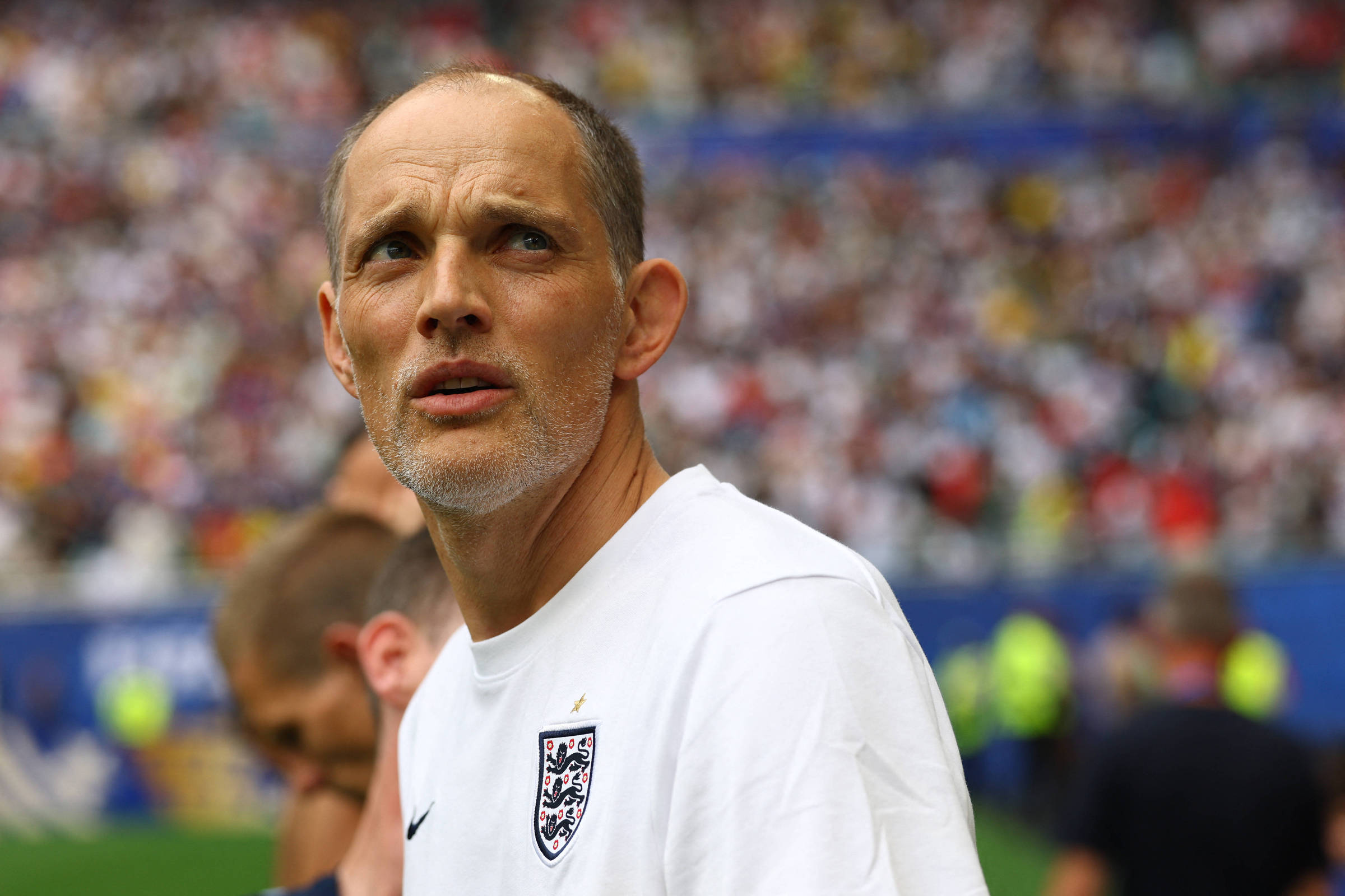 Thomas Tuchel durante Inglaterra x França pela Copa do Mundo
