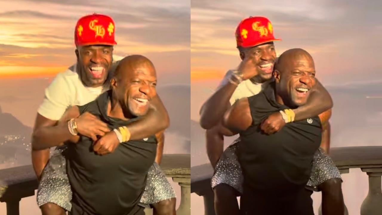 Vini Jr. e Terry Crews no Cristo Redentor