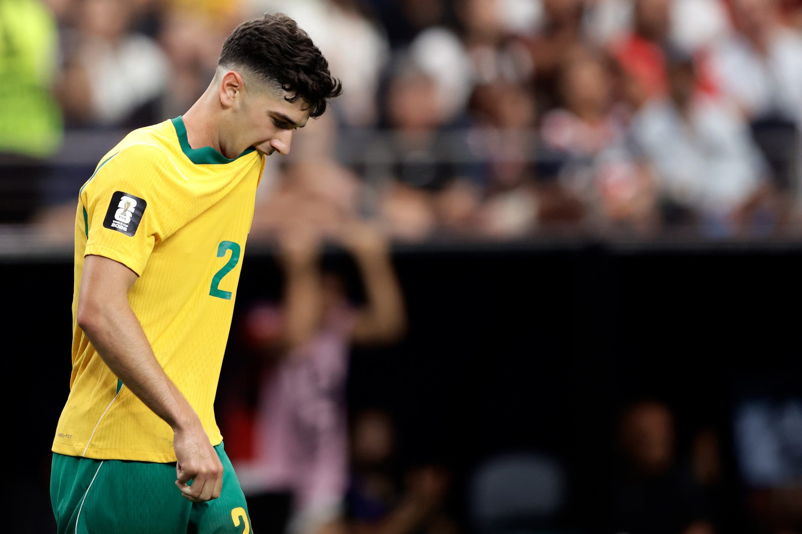 Cristian Volpato com uniforme da seleção australiana