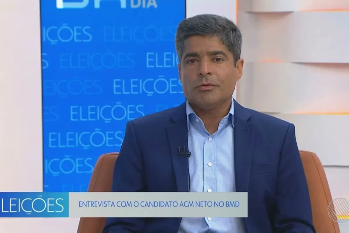 ACM Neto durante entrevista à TV Bahia