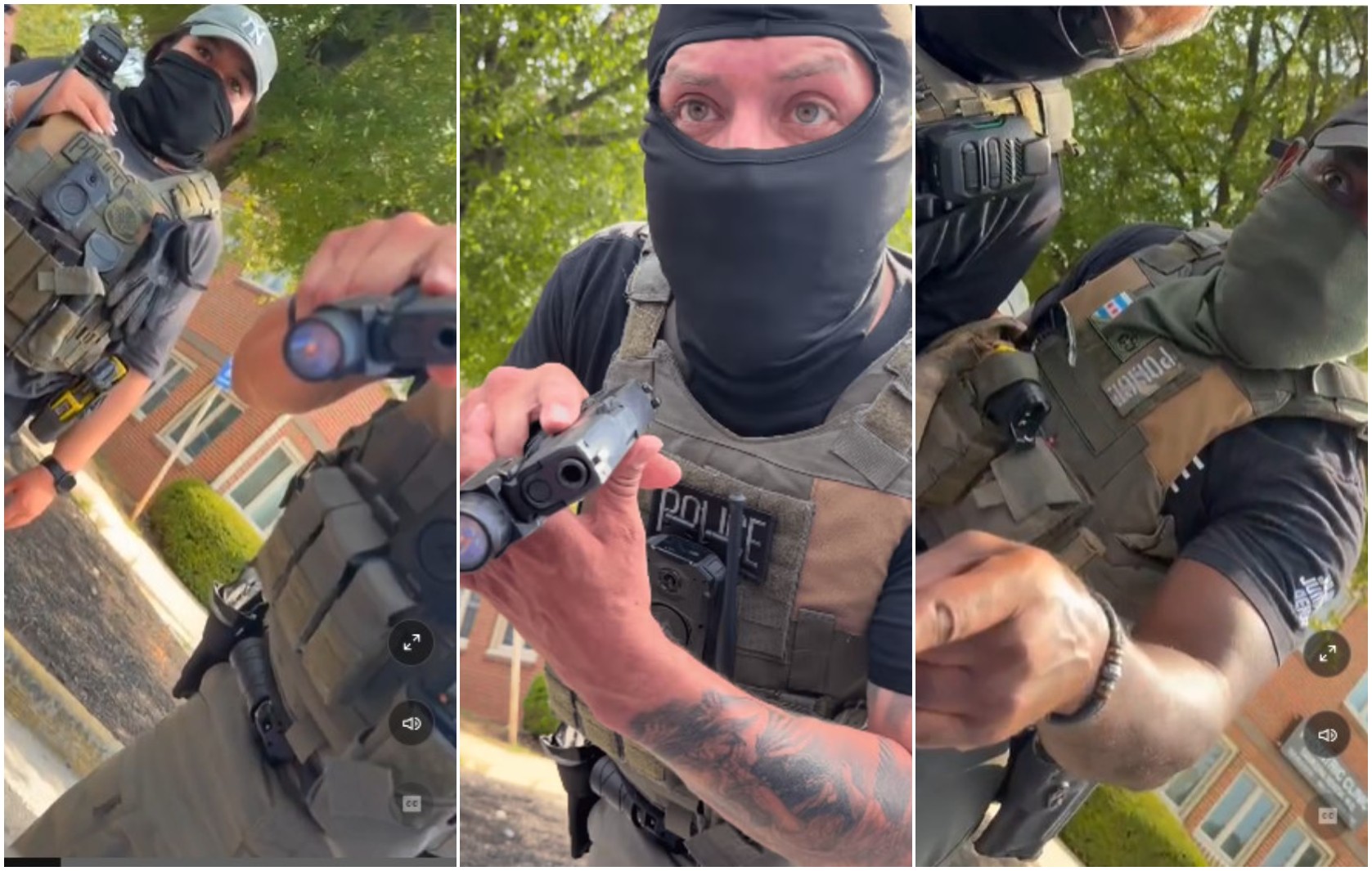 Agente do ICE mascarado aponta arma para motorista dentro de carro