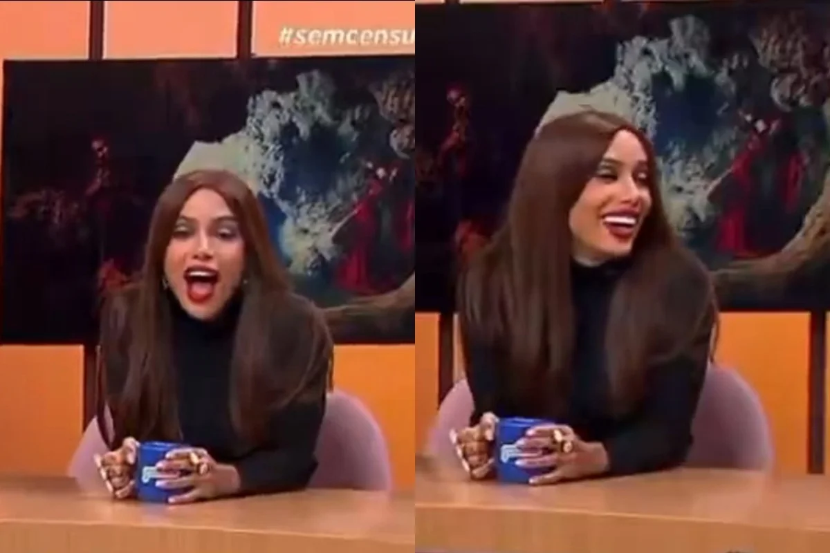 Anitta durante participação no programa Sem Censura