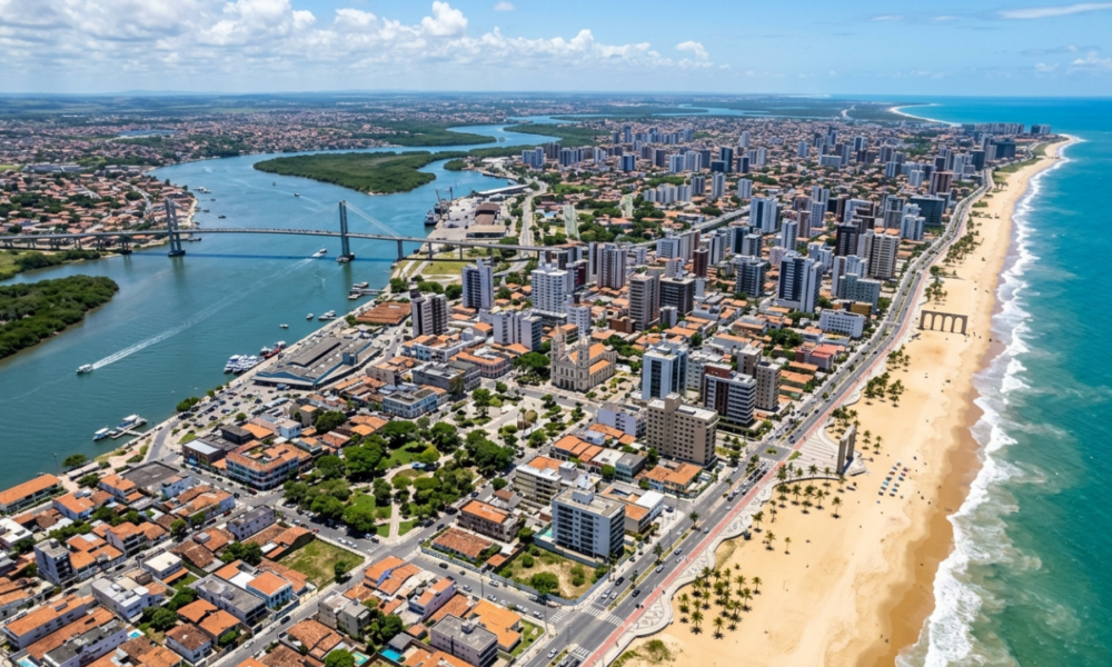 Vista urbana de Aracaju às margens do Rio Sergipe