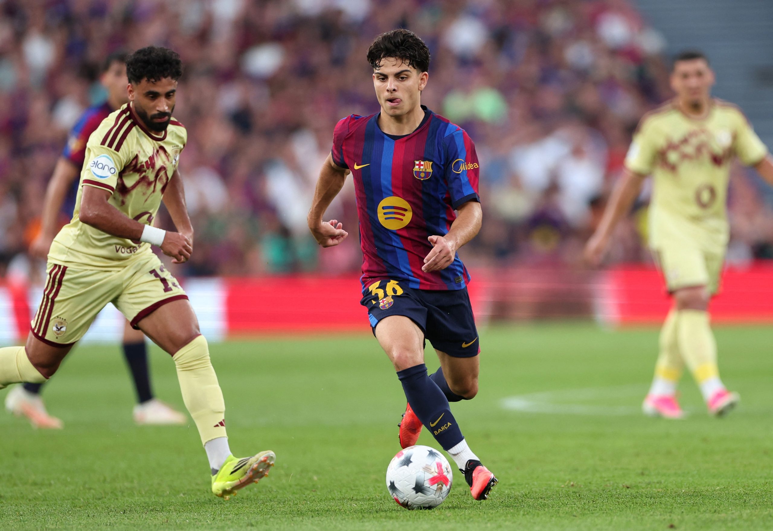 Xavi Espart durante partida do Barcelona