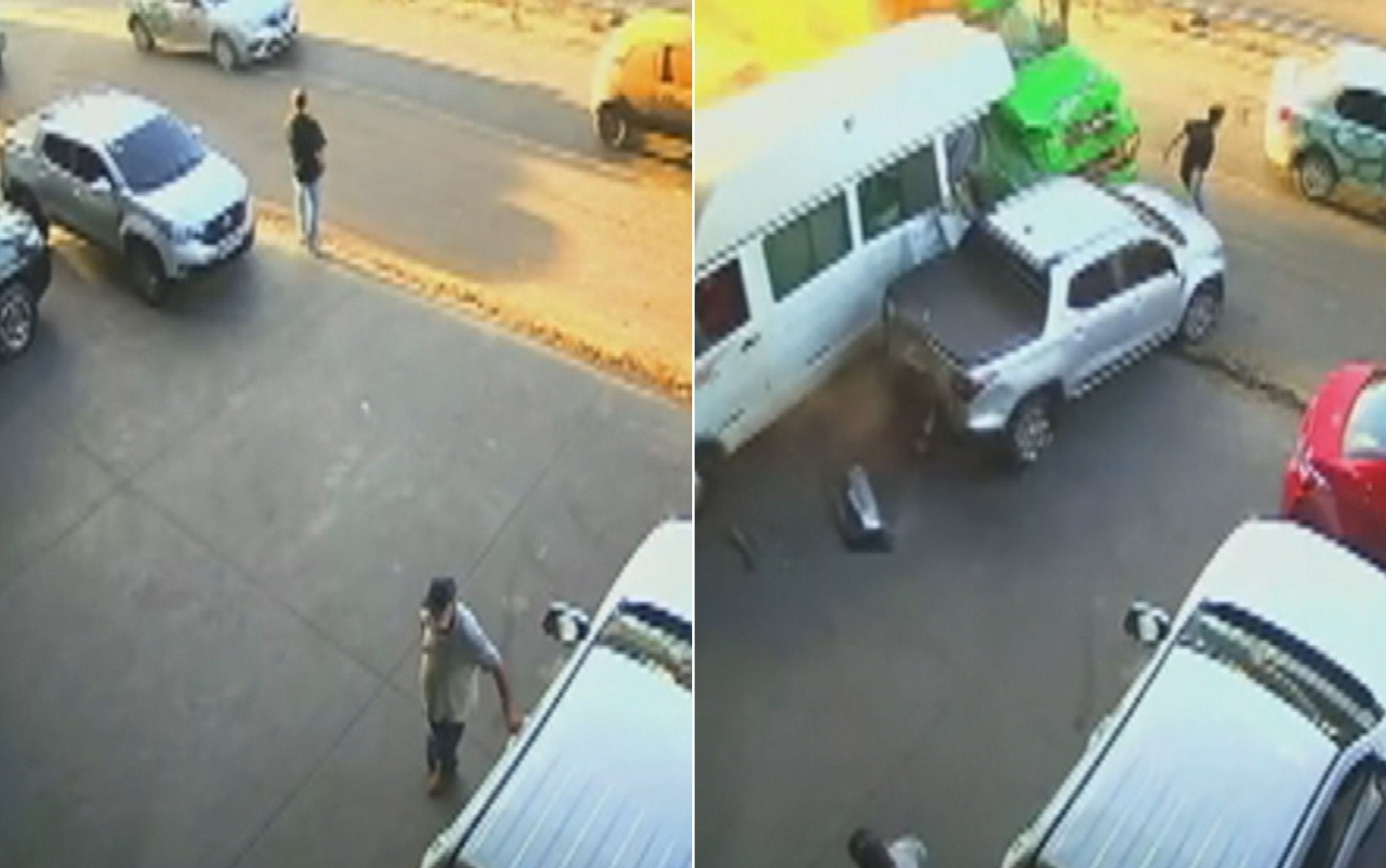 Pedestre corre para escapar de caminhão desgovernado em Itaberaí