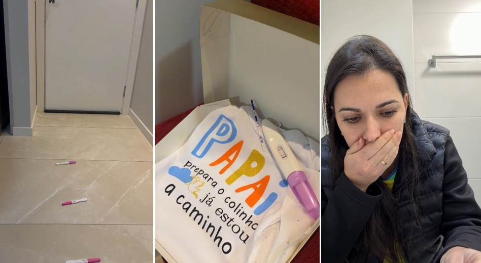 Ketlylin Mayara Ferreira segura teste de gravidez positivo