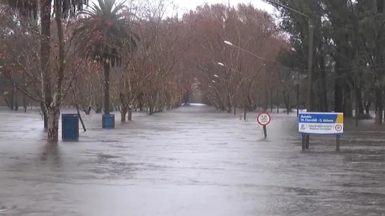 Área inundada no Uruguai