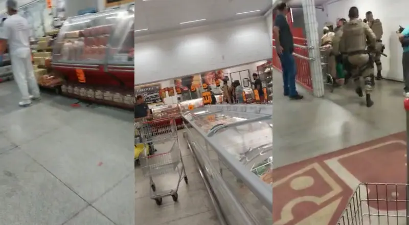 Balcão de açougue em supermercado