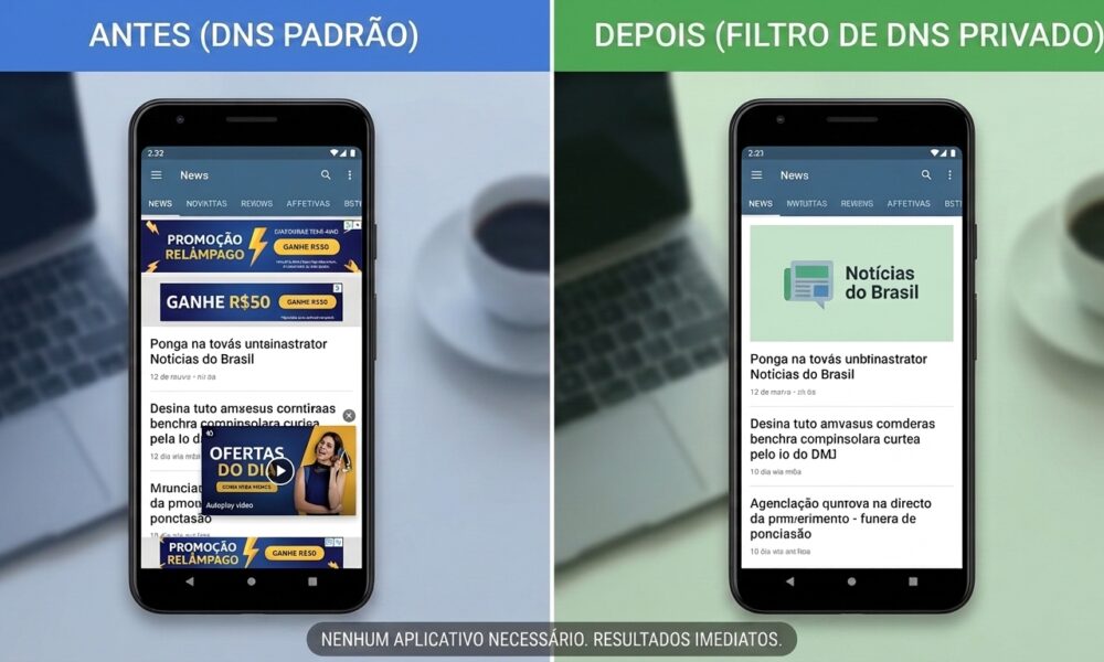 Tela de configurações de um celular Android